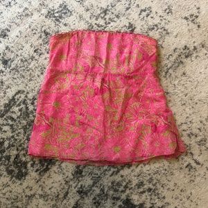 LILLY PULITZER Silk Strapless Top